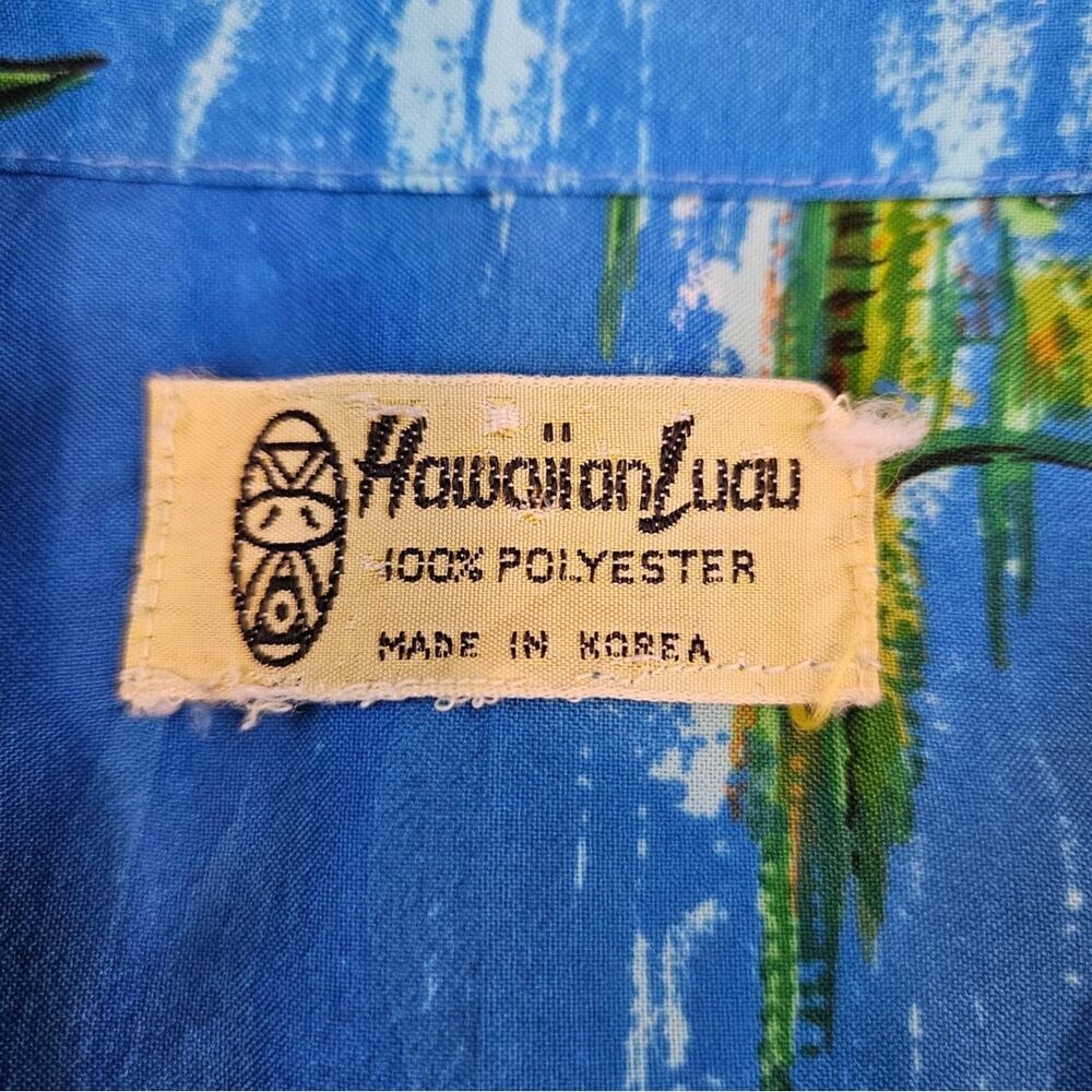 HAWAIIN LUAU | Shirt Short Sleeve Mens Resort Vacation Surfing Cabanacore VTG - Picture 3 of 12